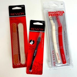 Revlon bundle set of tools,NEW 24 emery boards, cuticle trimmer, face defuzzer